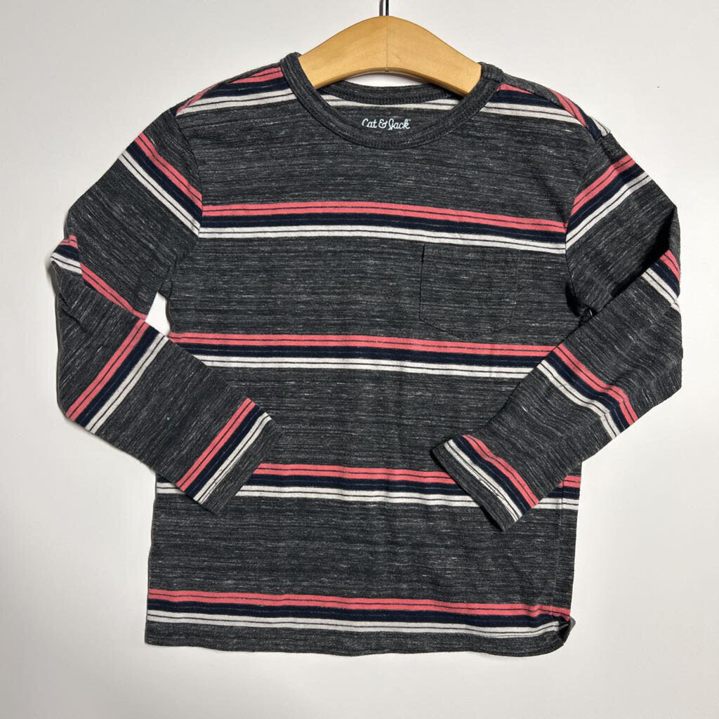 Cat & Jack Stripe LS Tee - 4/5