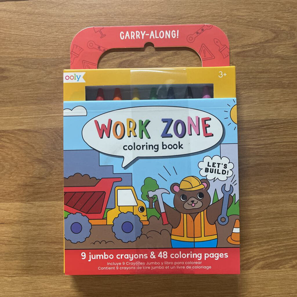 Ooly Carry Along Crayons & Coloring Book - Work Zone