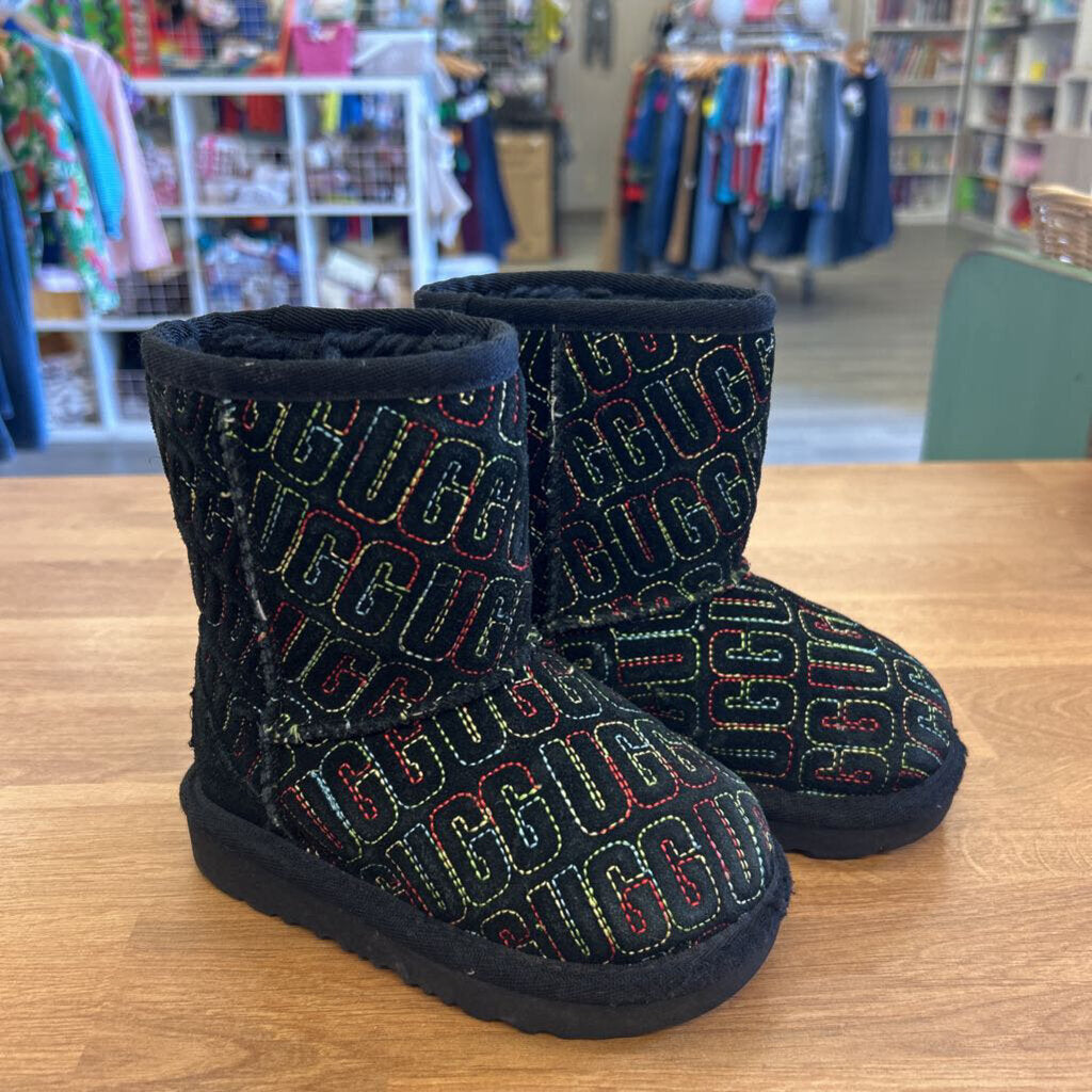 Ugg Black Embroidered Boots - 7