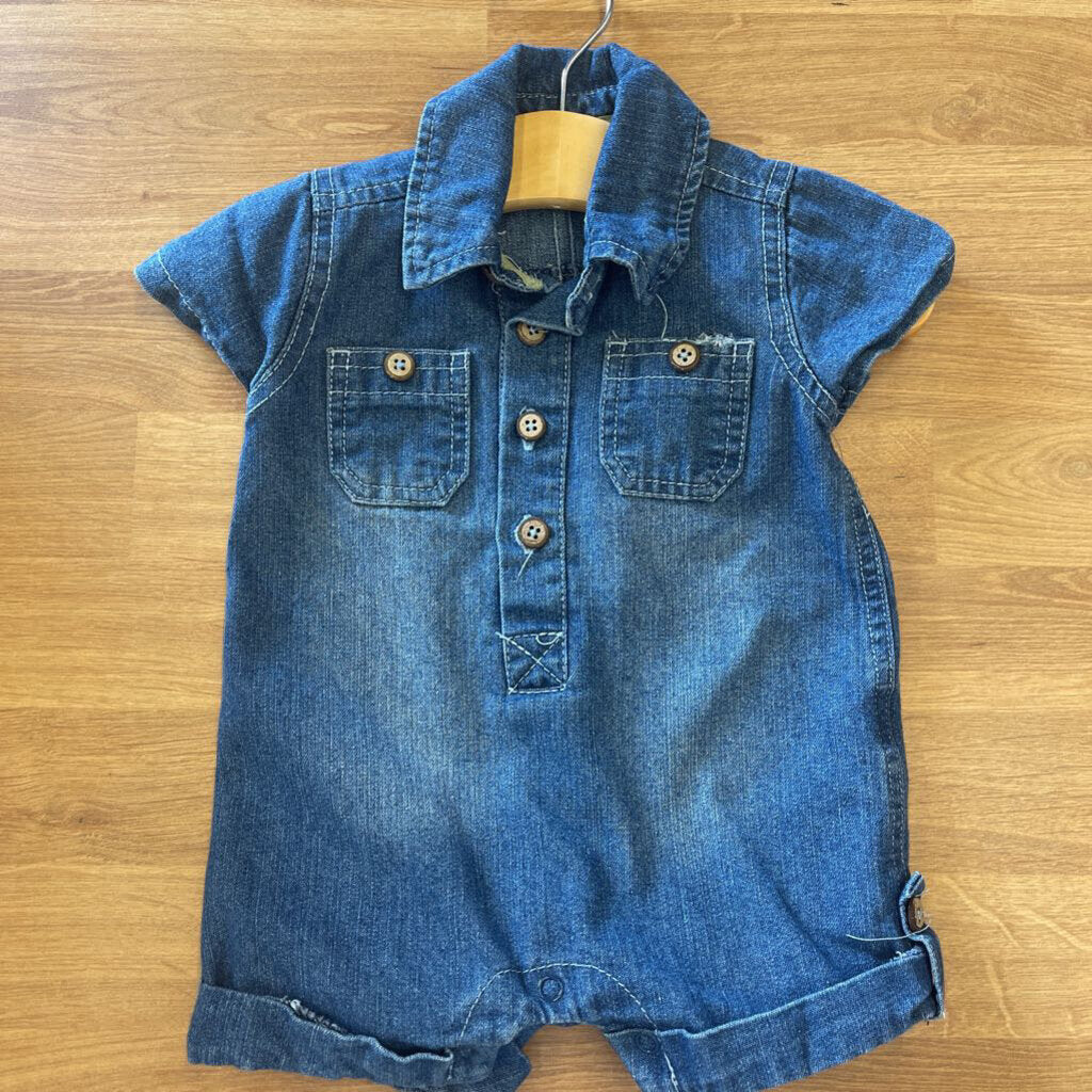 Mudpie Denim Romper - 3/6m