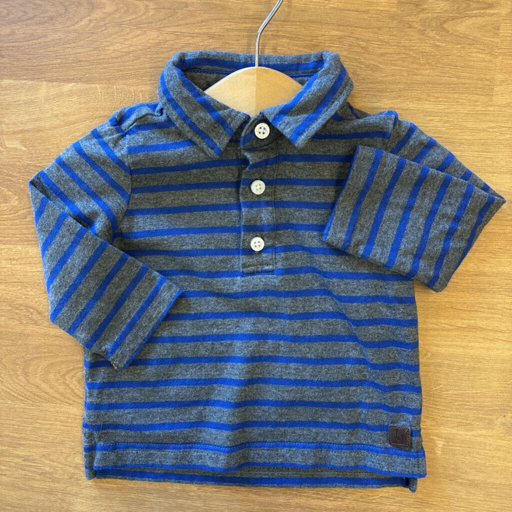 Janie & Jack Stripe LS Polo - 3/6m
