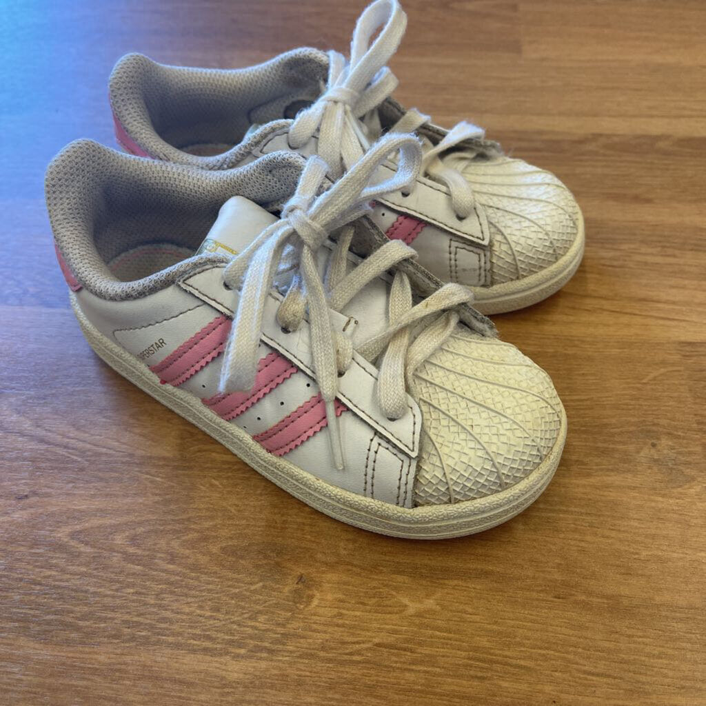 Adidas White/Pink Sneakers - 9