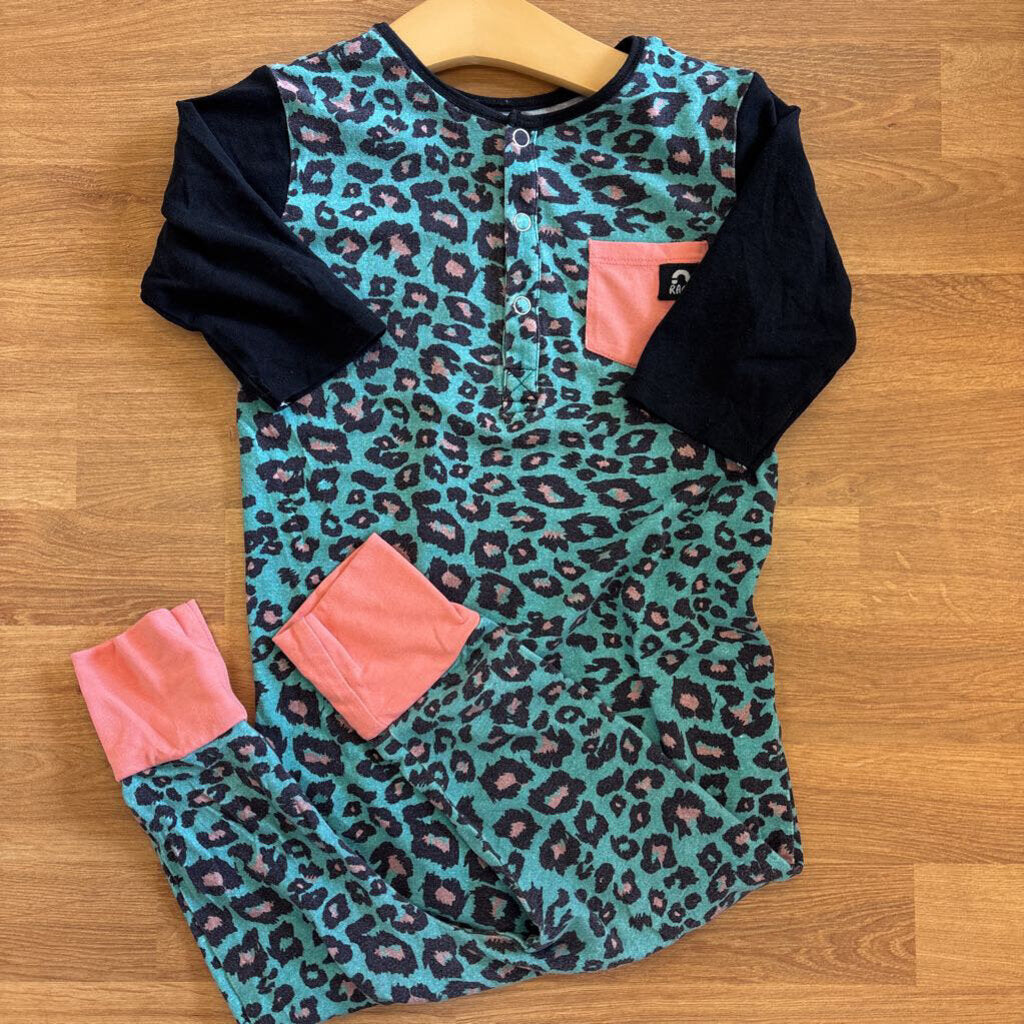 Rags Leopard SS Romper - 3/4