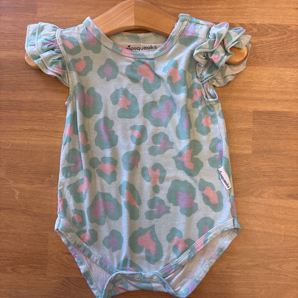Pipsqueaks Animal Print Bamboo SS Onesie 12-18m