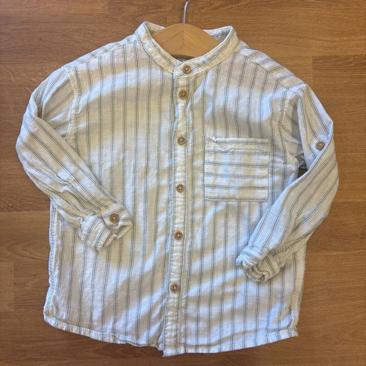 H&M Stripe LS Button Up - 18m