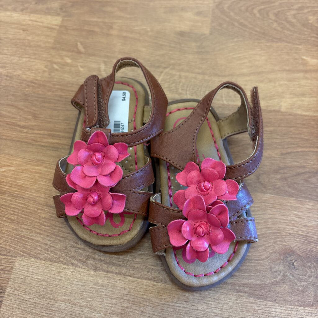 Genuine Kids Pink Flower Sandals 2c