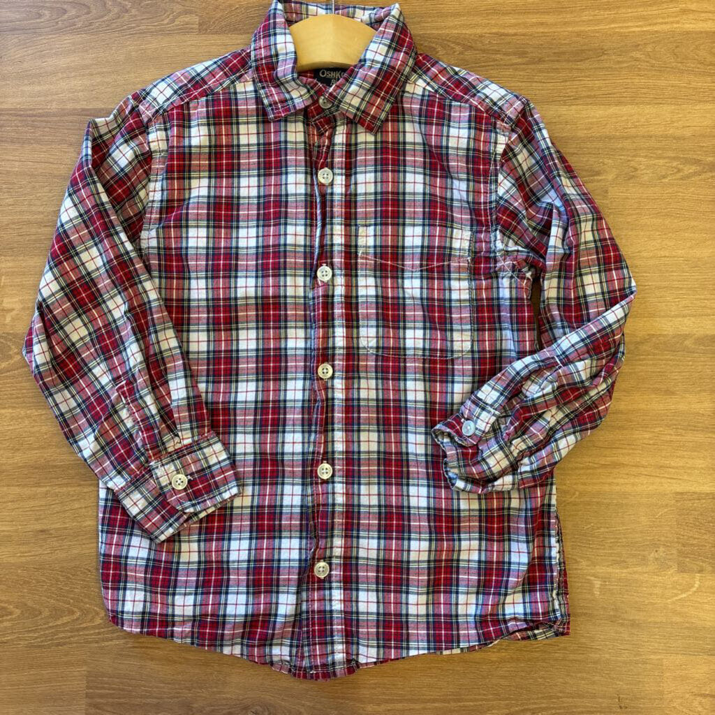 Osh Kosh Plaid LS Button Up 5