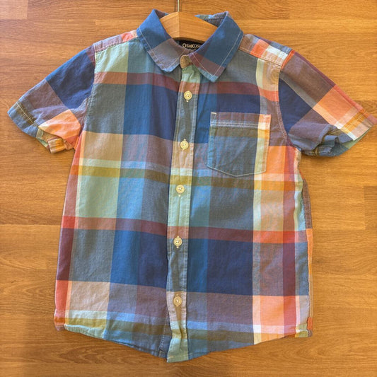 Osh Kosh Plaid SS Button Up 5