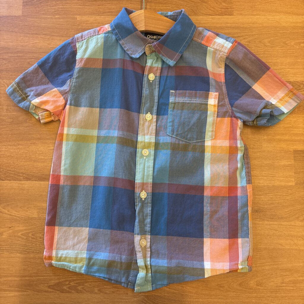Osh Kosh Plaid SS Button Up 5