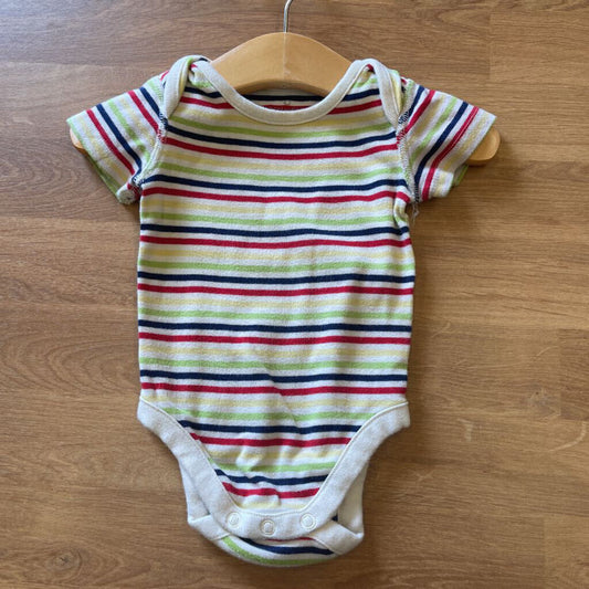 Hanna Andersson Rainbow Stripe SS Onesie - 0/3m