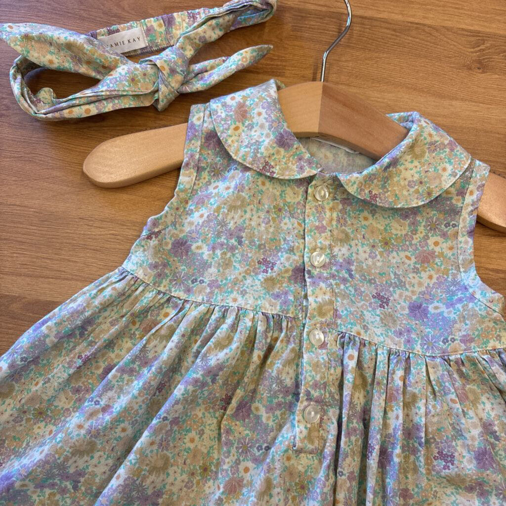 Jamie Kay Floral SS Button Up Dress w/ Headband - 6.12m