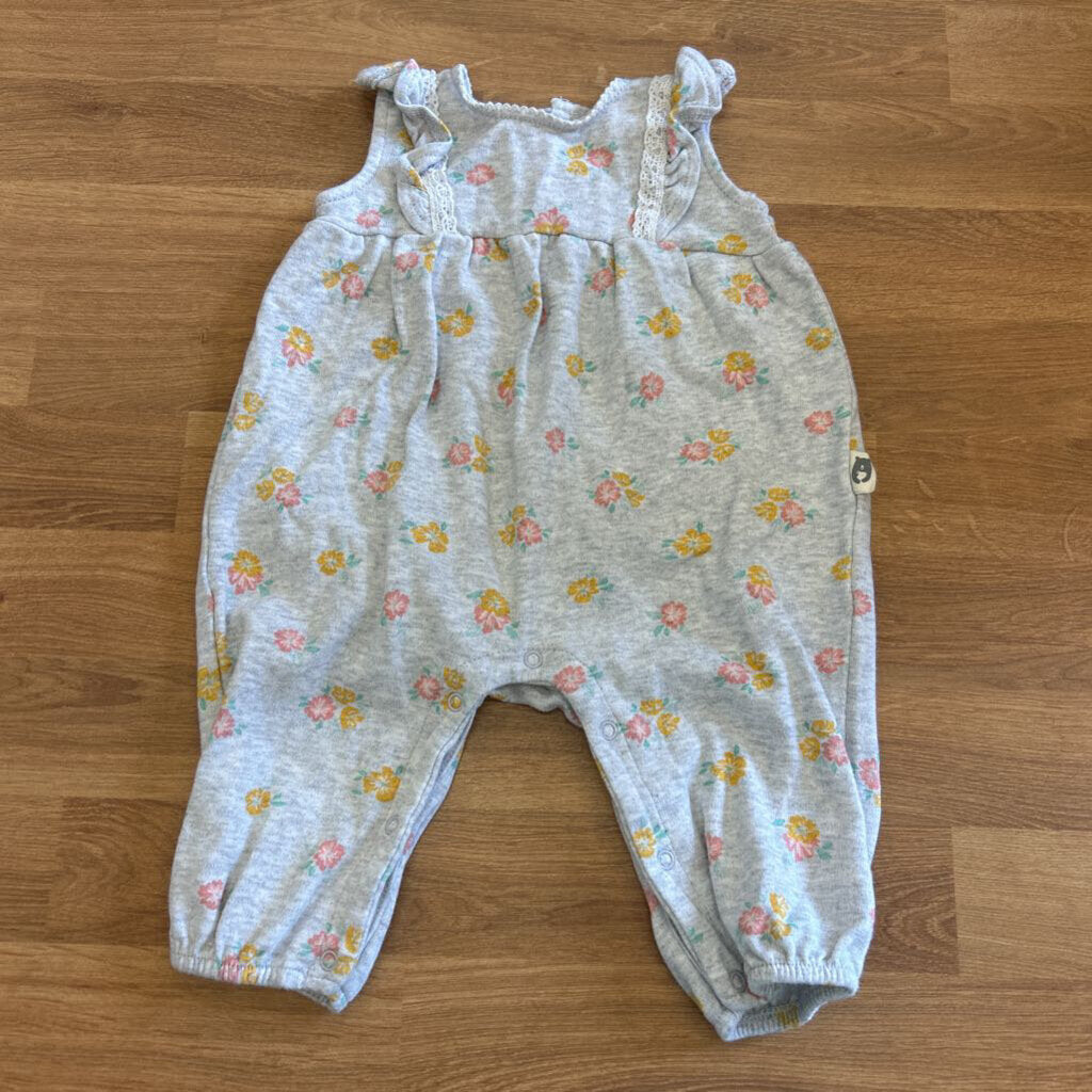 Rabbit + Bear Flower Tank Coverall 3-6M