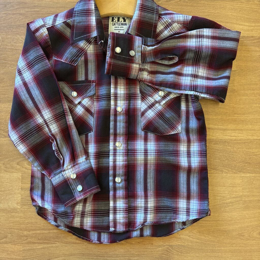 Ely Cattleman Plaid LS Button Up - 4