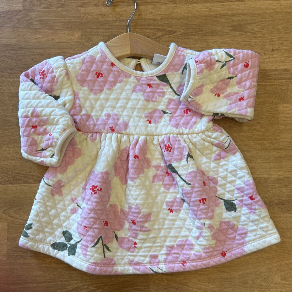 Old Navy Quilted Floral LS Dress - 6/12m