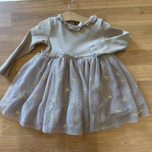 H&M Bow Tulle LS Dress - 12m