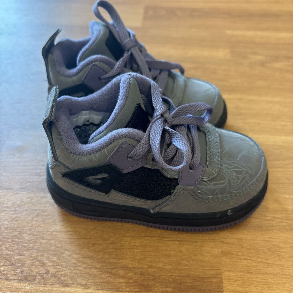 Jordan Grey/Purple High Top Sneakers - 5
