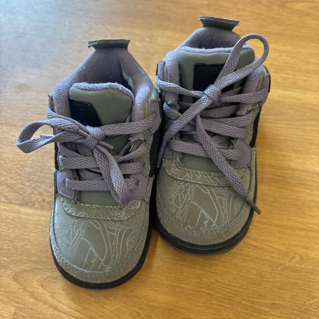 Jordan Grey/Purple High Top Sneakers - 5