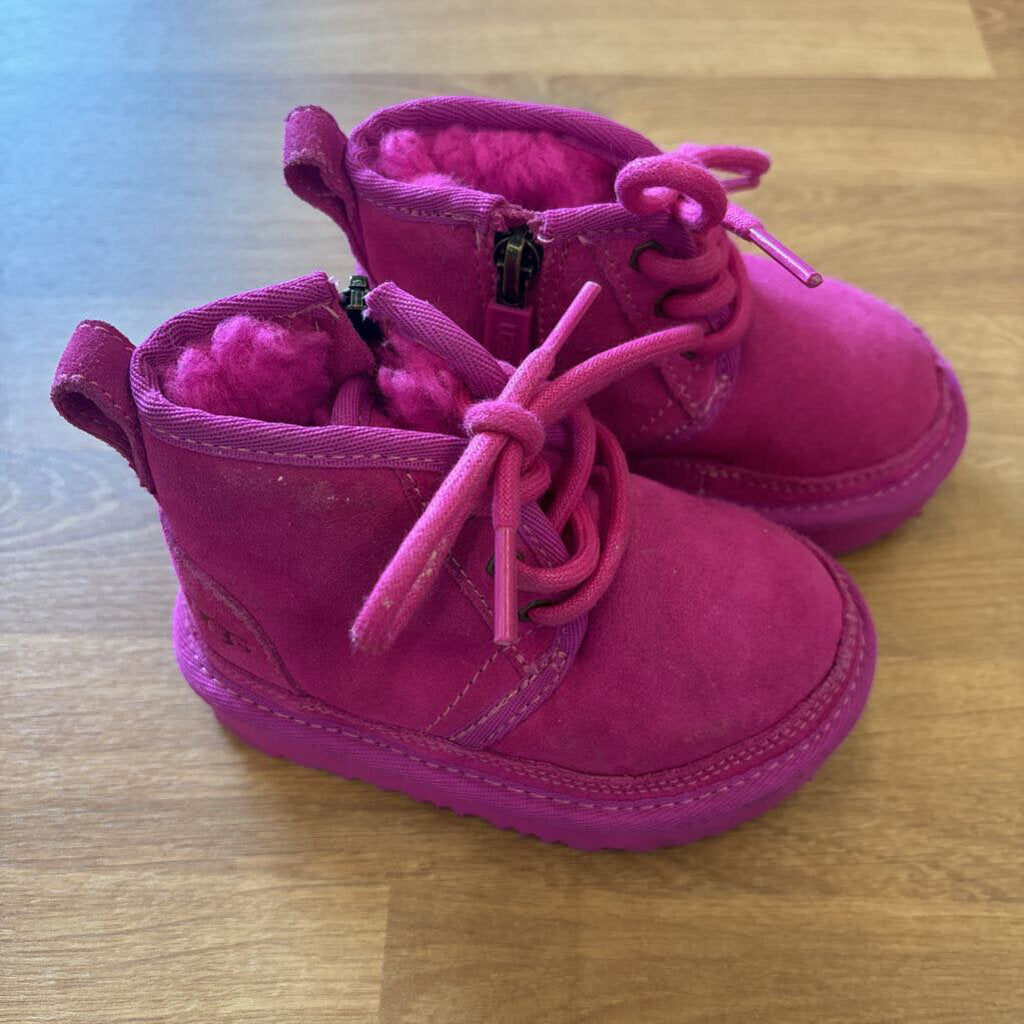 Ugg Pink Lace Up Boots - 6