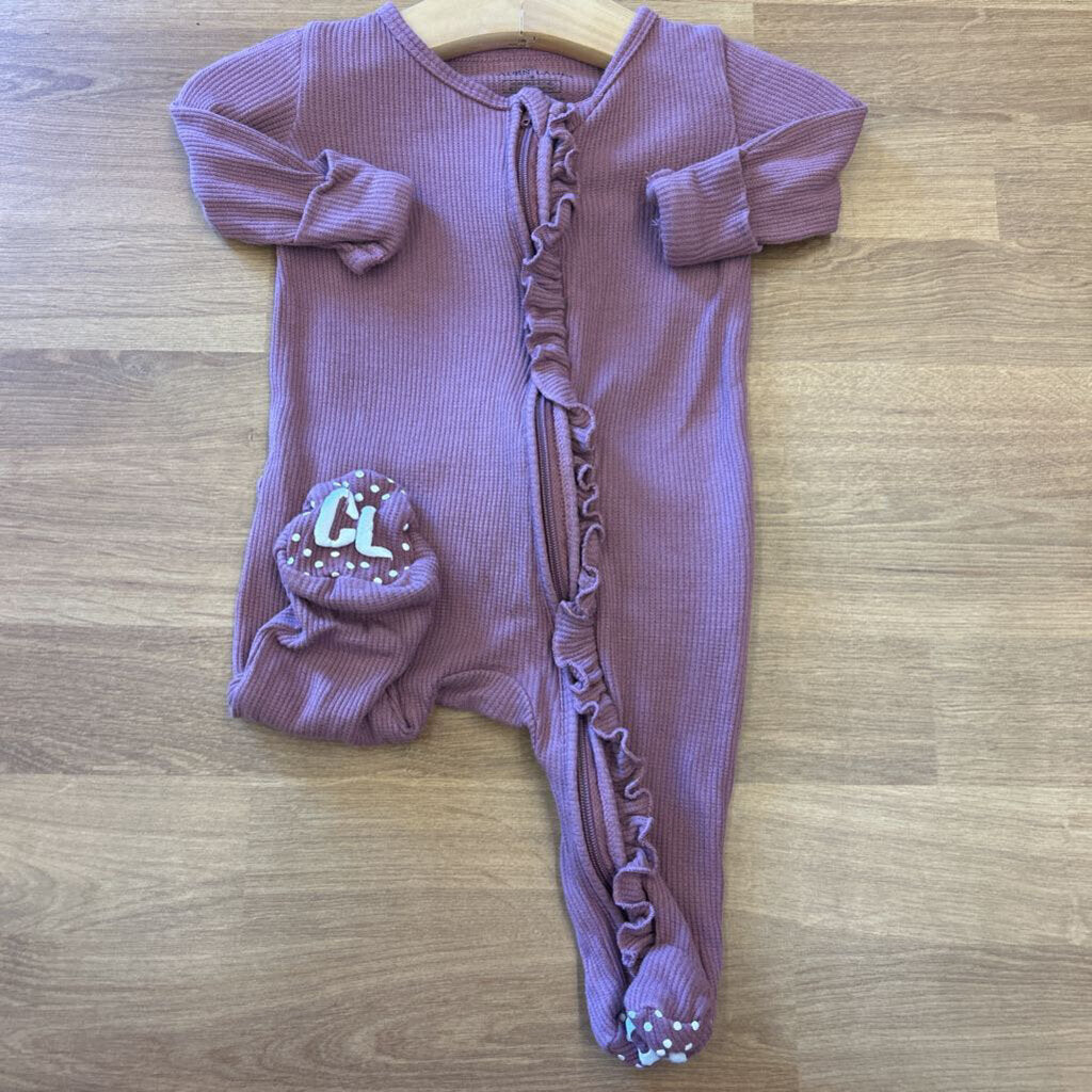 Caden Lane Thermal Ruffle Zip Sleeper - NB