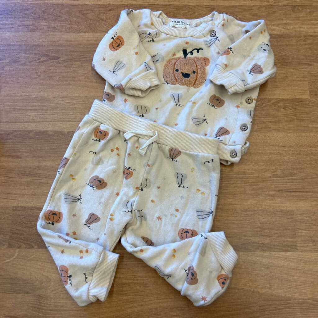Rabbit + Bear Pumpkin Two Pc Set - 6/9m