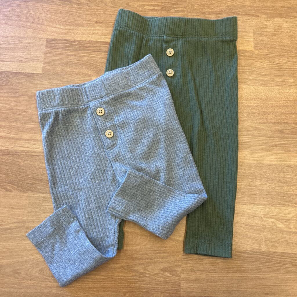 Cloud Island Set of 2 Ribbed Soft Pants - 3/6m