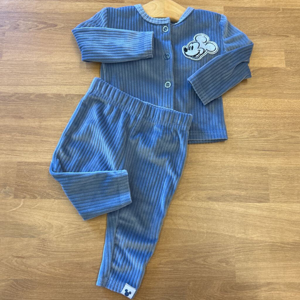 Disney Baby Mickey Velour Two Pc Set - 0/3m