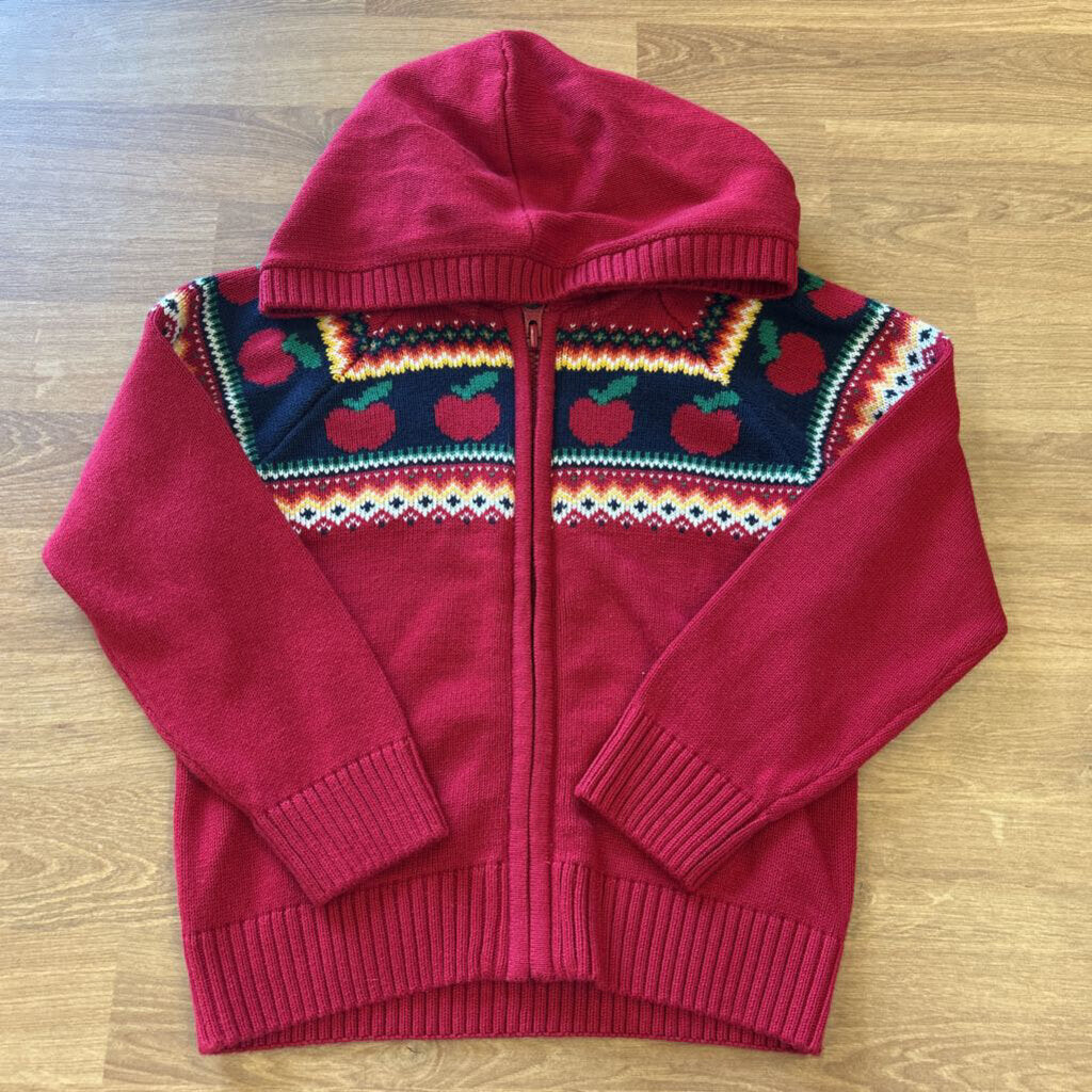NWT Gymboree Apple Hoodie Zip Cardigan - 2T