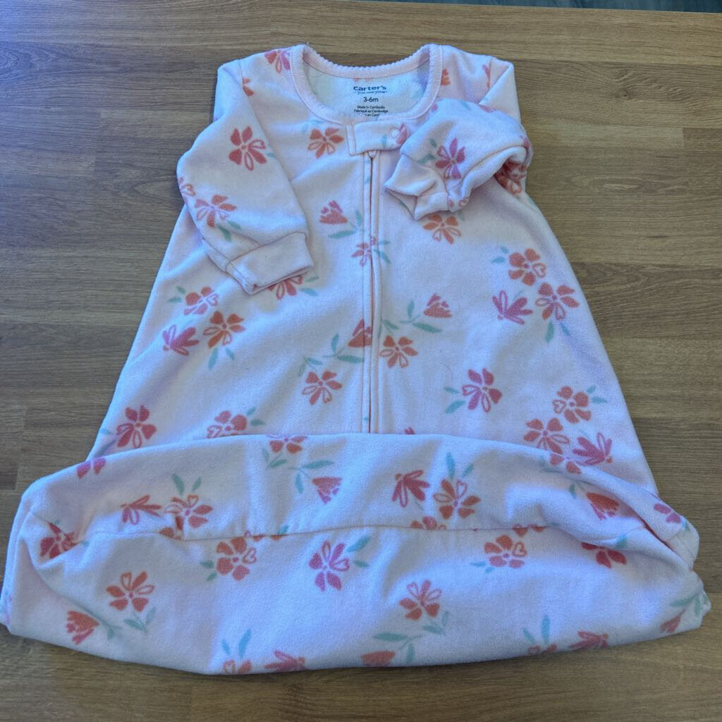 Carter's Fleece Floral LS Sleep Sack - 3/6m