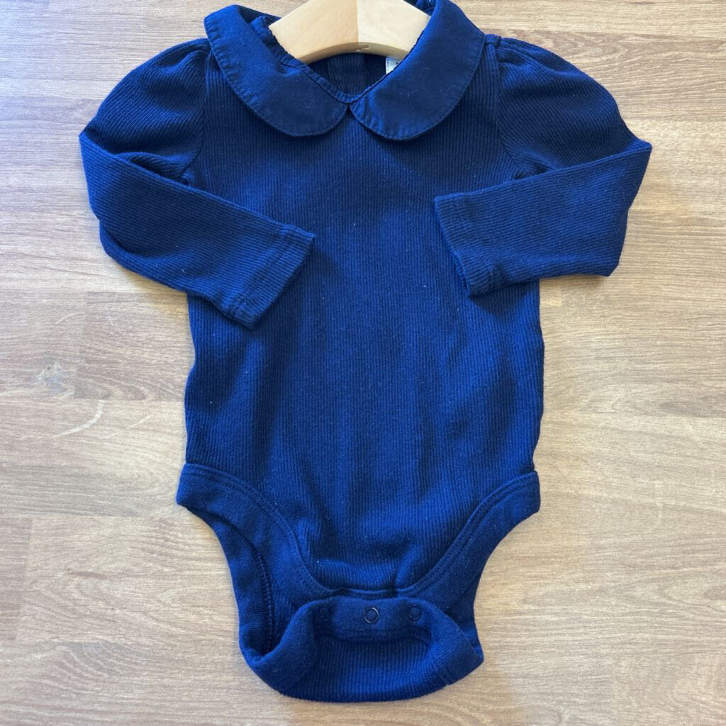 Baby Gap Ribbed Collar LS Onesie - 12/18m