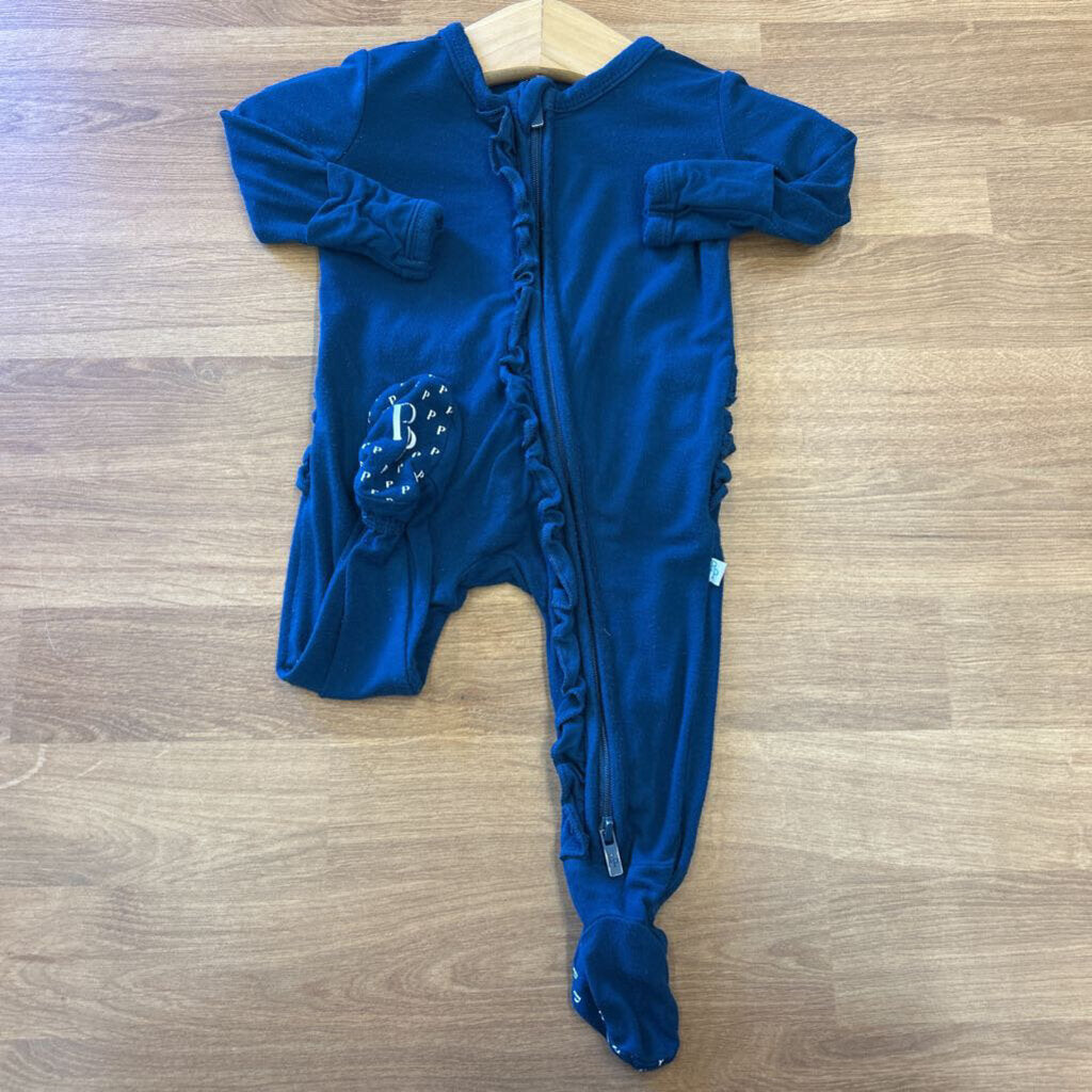 Posh Peanut Bamboo Ruffle Zip Sleeper - NB