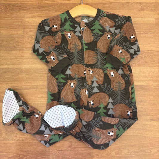 Children's Place Bear Fleece Sleeper - 9/12m