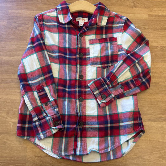 Cat & Jack Plaid LS Button Up - 4/5