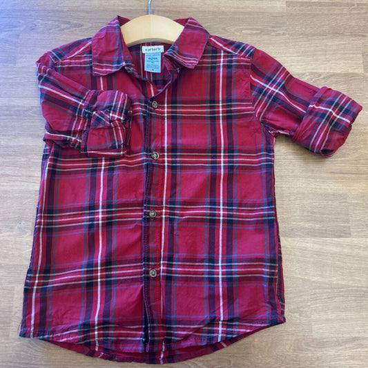 Carter's Plaid SS Button Up - 4T