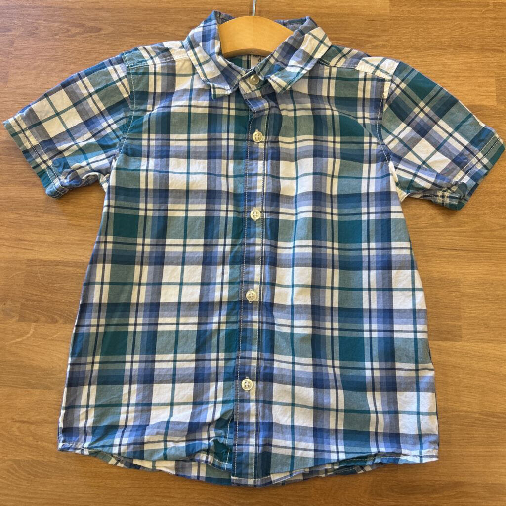 Carter's Plaid SS Button Up - 4T