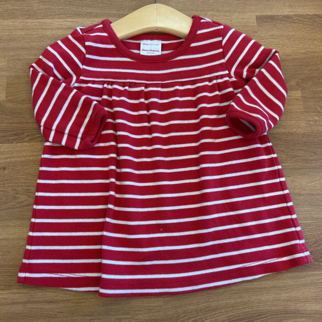 Hanna Andersson Stripe LS Dress - 3/6m