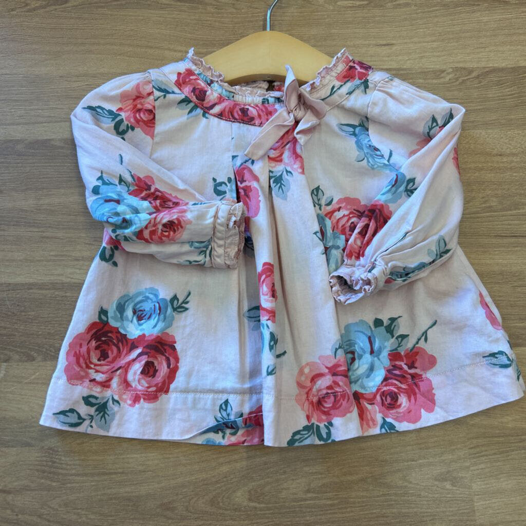 Janie & Jack Flower LS Top 6/12M