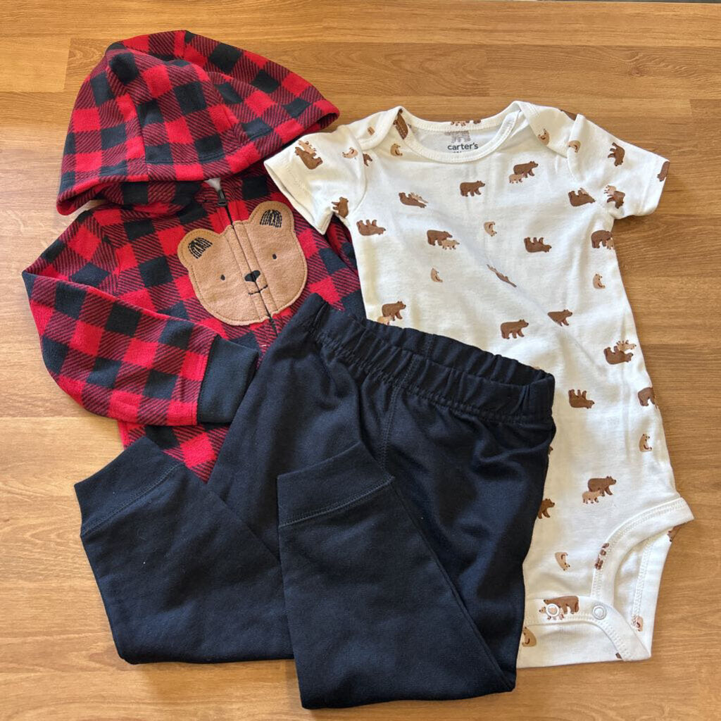 NWT Carter's Onesie/Pants/Zip Hoodie 3Pc Set 18m