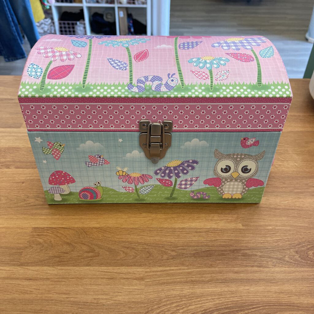 Pink Owl Dome Chest