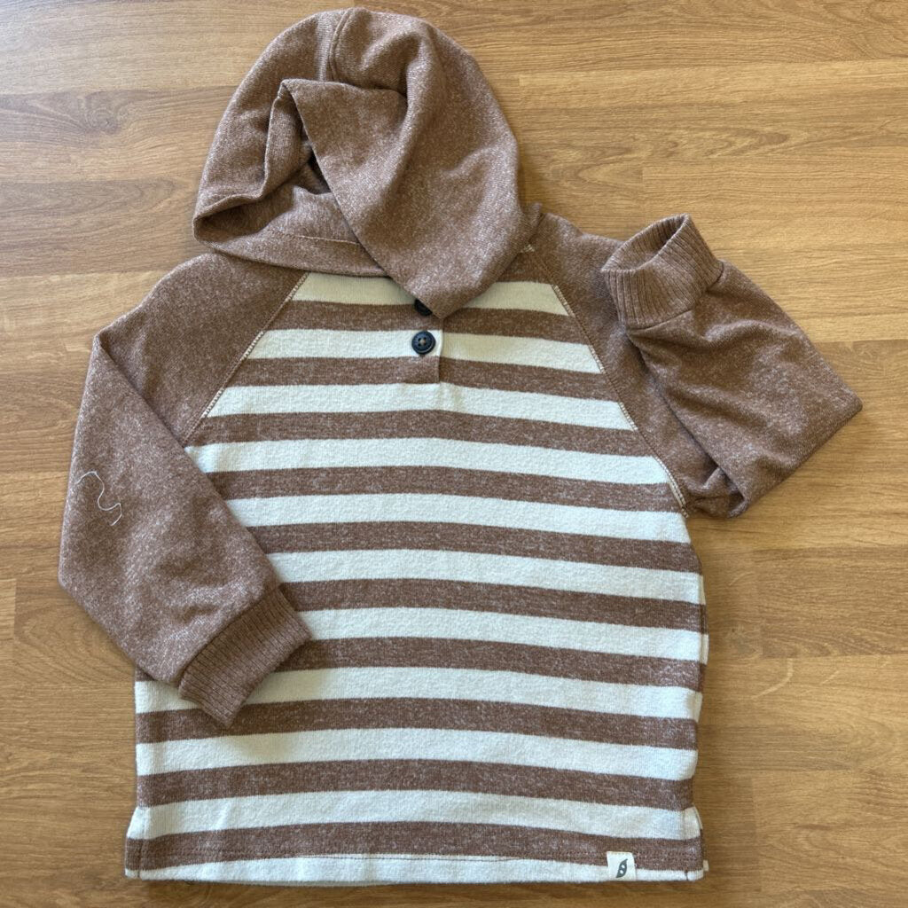 Easy Peasy Soft Stripe Hooded LS Tee - 2T