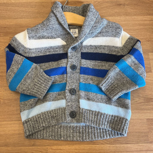 Baby Gap Stripe Grandpa Cardigan - 12/18m