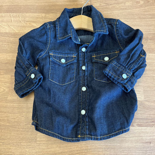 Baby Gap Denim LS Snap - 3/6m