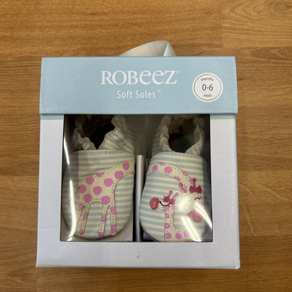Robeez Giraffe Stripe Crib Shoes - 0/6m