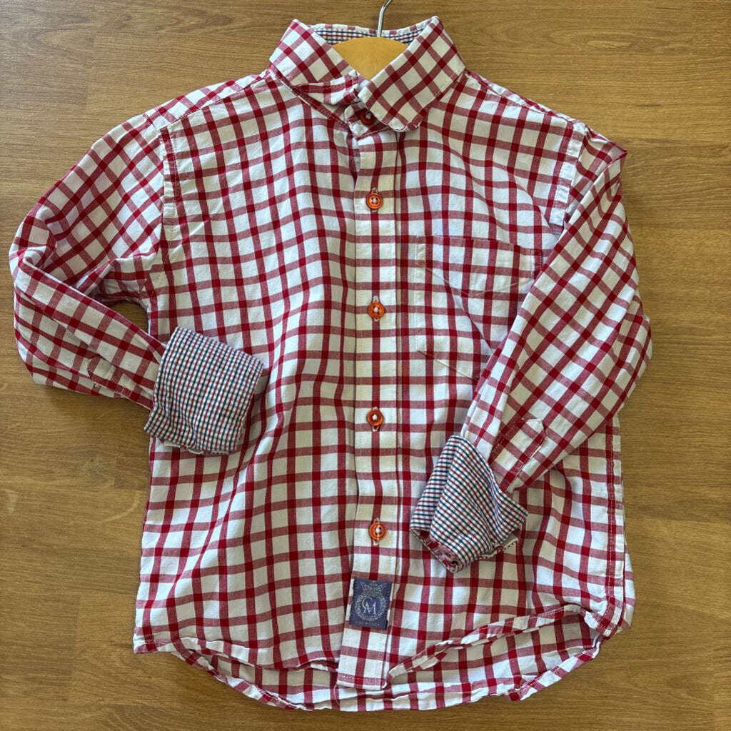 Ciao Marco Plaid LS Button Up - 2T
