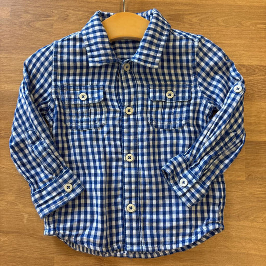 Tucker + Tate Plaid LS Button Up - 12m