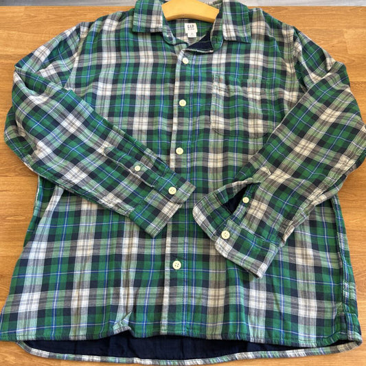 NWT Gap Kids Plaid LS Button Up - 12