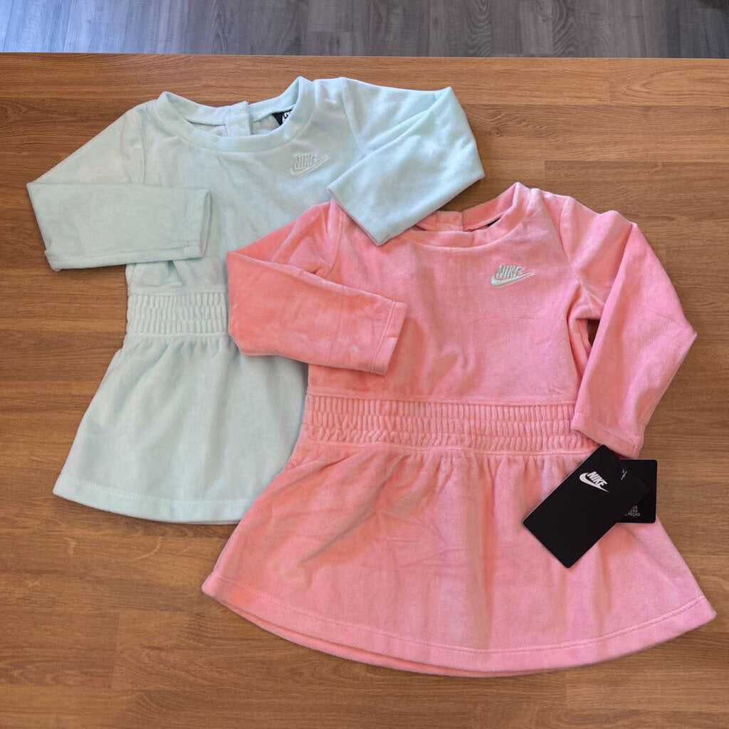 NWT Nike LS Velour Dress Set of 2 - 18m