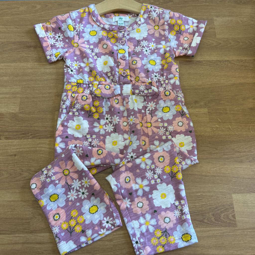 NWT Dip Floral SS Romper - 18/24m
