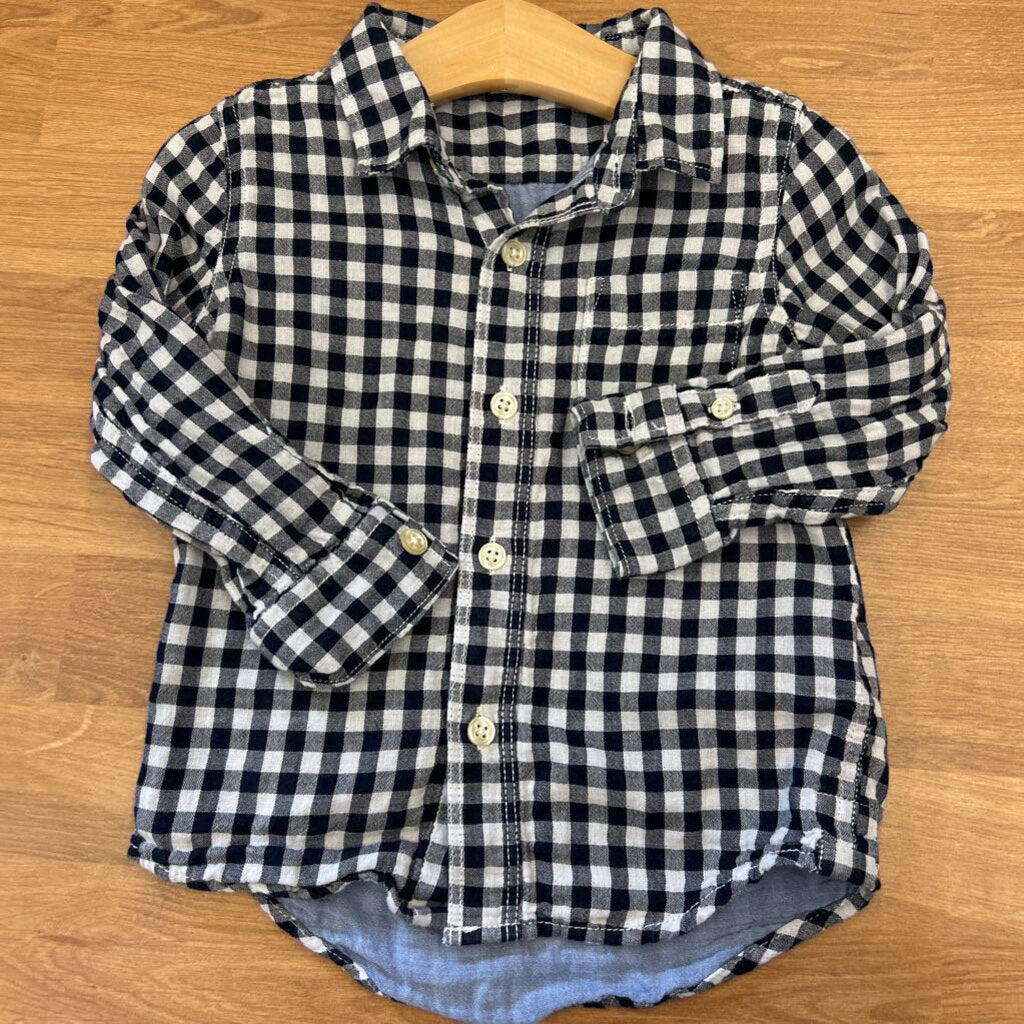 Baby Gap Plaid LS Button Up - 18/24m