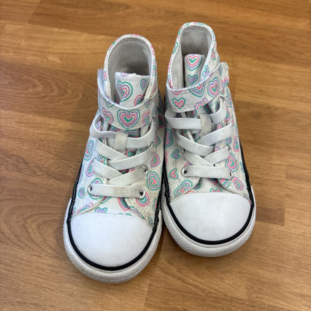 Converse White Heart High Top Sneakers - 8