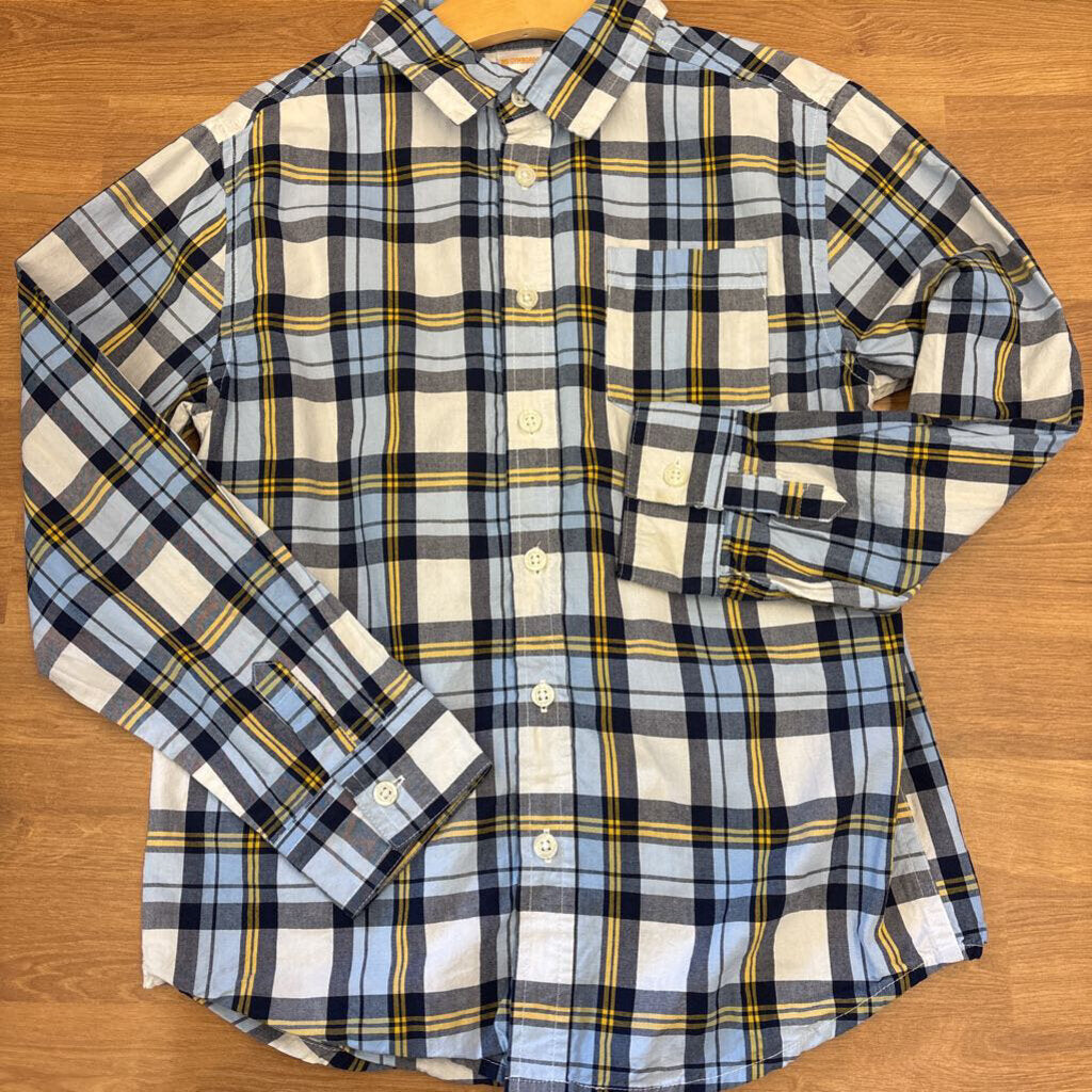 Gymboree Plaid LS Button Up - 7/8